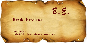 Bruk Ervina névjegykártya